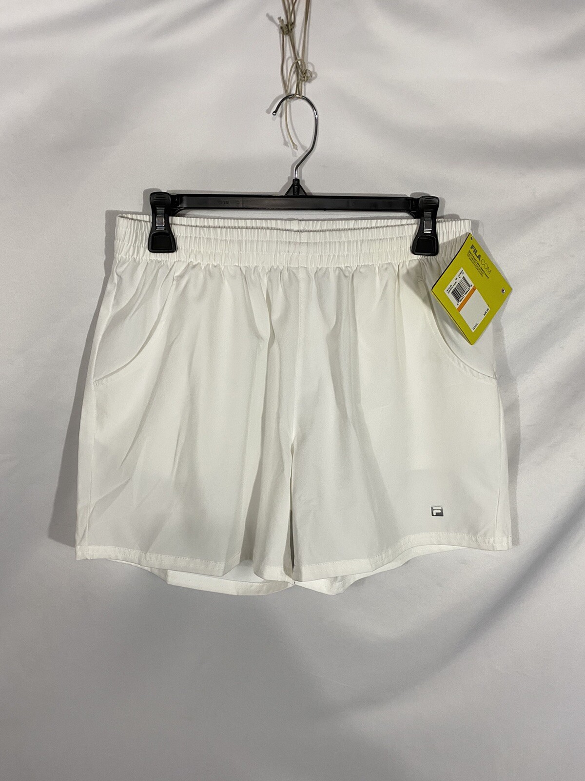 Pantaloncini sportivi Fila nuovi con etichetta donna taglia S bianchi elasticizzati in vita pull on