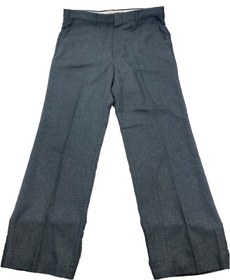 Daks Mens Formal Pants 34 Slacks Gray Solid Basic Belt Loops Pockets - Pre-Owned