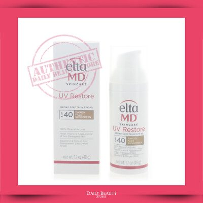 Elta MD UV Restore Broad Spectrum SPF40 TINTED 48g 1.7oz EXP 1/27 NEW FAST SHIP