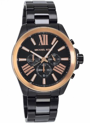 Michael Kors Wren Chronograph Dial Black/Rose Gold 44mm  display picture 3