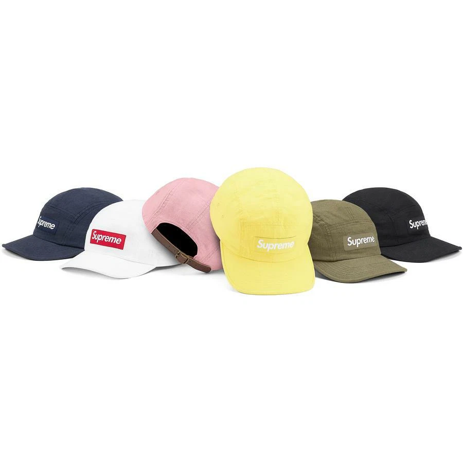 Supreme Linen Camp Cap Olive Blanc S/S 21