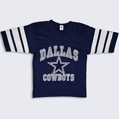 Dallas Cowboys Vintage 90s Logo 7 Striped T-Shirt - NFL Football