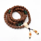 Mala Bead Bracelet Natural Rudraksha Wrap Bracelet Necklace Buddhist T71