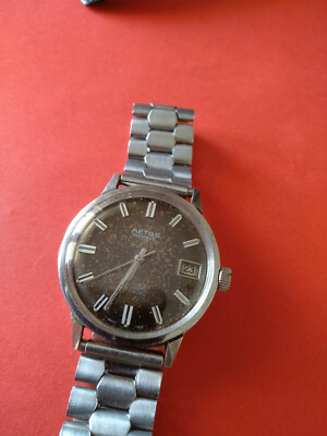 Vintage Aetos Geneve Automatic 25J Fully Jeweled Stainless Steel