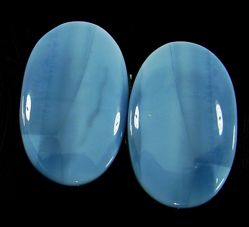 Paire d'opale bleue naturelle 33,05 ct pierres précieuses lâches cabochon film bijoux - 62093