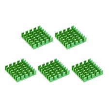 5pcs Heatsink with Cross Notches for MOS GPU IC Chip 22x22x6mm Green-