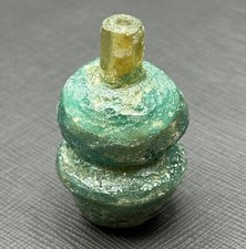 Ancient Roman Glass Bottle Container with Iridescent Patina from Afghanistan