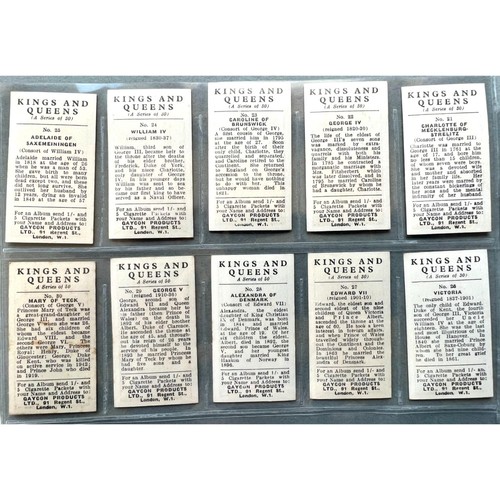 1961 - Gaycon - KINGS AND QUEENS - Complete Set 30 Tobacco Cards - Picture 4 of 4