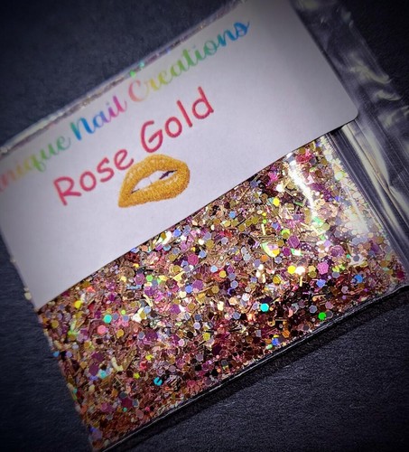 Limited Edition Glitter Mix~ROSE GOLD~Nail Art/Body Glitter/festival/Slime - Picture 2 of 3
