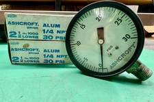 ASHCROFT PRESSURE GAUGE 0-30 PSI 2 1/2" ALUM  NPT No. 1000 LOWER  LOT OF 2  FS  