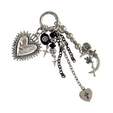 Fashionable Thorn Heart Keychain Bag Pendant Bag Accessory for Backpack Handbag