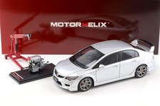 1:18 Motorhelix Honda Civic Type R (FD2) 2007 Early Version Platinum Silver Meta