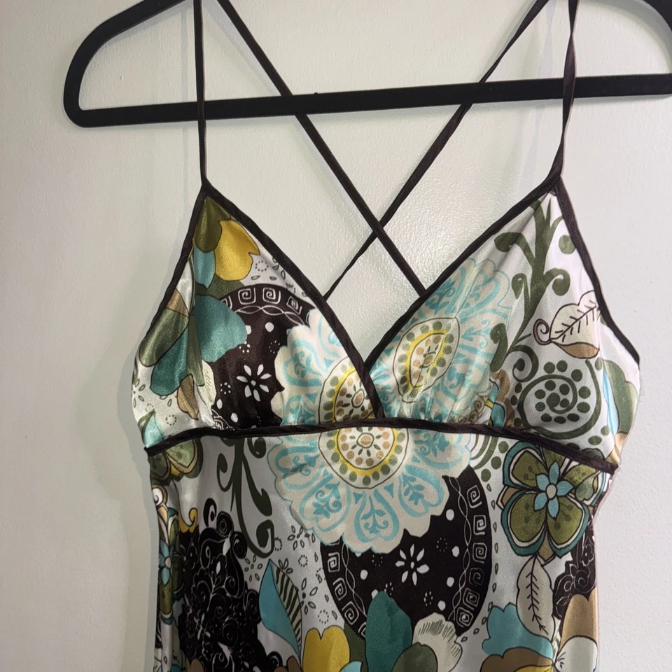 Maxi Vestido Babydoll Floral Hippie Boho De Colección Y2k City Triangles Talla 11 S/M Foto 3 de 4