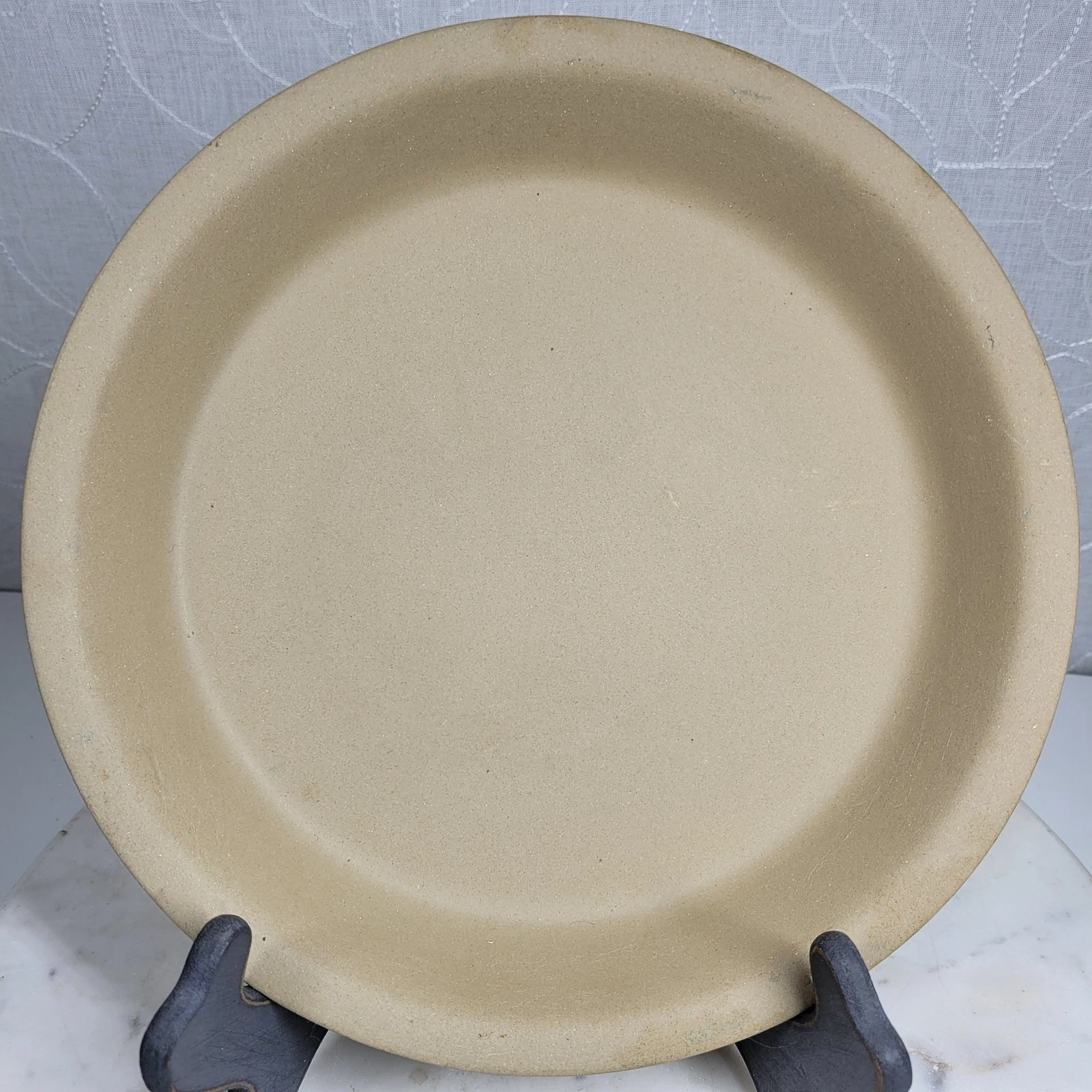 VTG Pampered Chef Stoneware Pie Plate 10" Cream Round Deep Baking Dish 1996