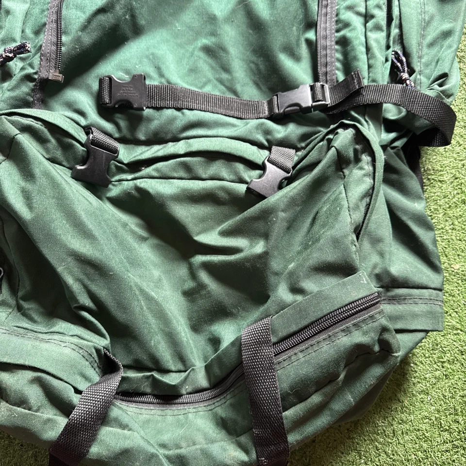 Mochila de Senderismo Jansport De Colección Rara Camping EE. UU. Antigua Usada Verde Foto 4 de 4