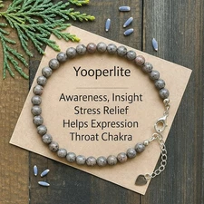 UV Glow Yooperlite Stretch Bracelet 4mm Natural Flamme Stone Night Party Healing