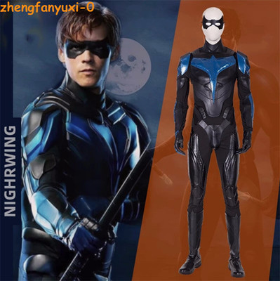 DC Comics Titans Season 3 Nightwing Cosplay Custome Men Outfits With Boots Set
