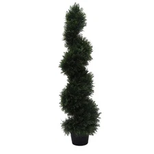 Vickerman TP170548 UV Cedar Spiral Everyday Topiary on Pot - 4 ft.
