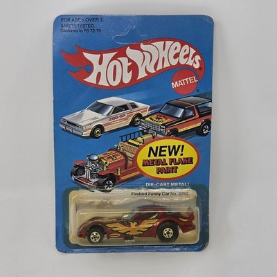 1981 Hot Wheels Blue Card FIREBIRD FUNNY CAR 3250 Red Sparkle Paint Yellow Bird