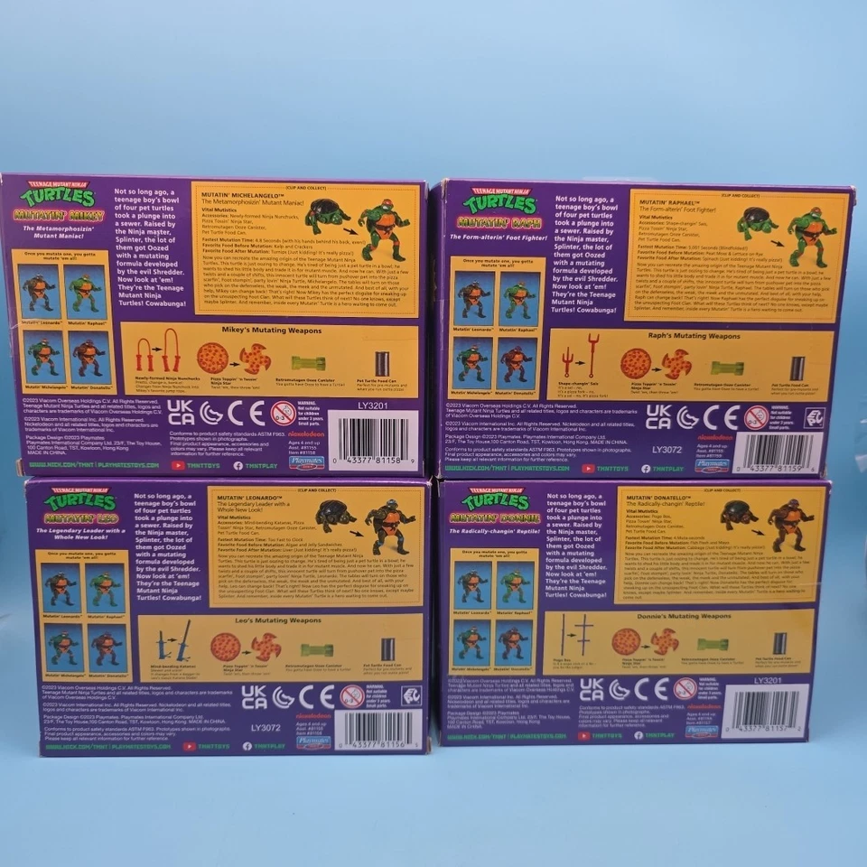 Lote de figuras de acción Teenage Mutant Ninja Turtles Mutating Leo/Raph/Mikey/Donnie Foto 2 de 4