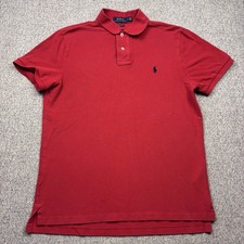 Polo Ralph Lauren Red Polo Shirt Custom Slim Fit Men  s M Short Sleeve Cotton
