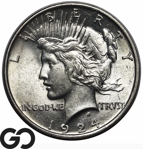 1924 Peace Dollar, Lustrous Choice BU++ Silver $