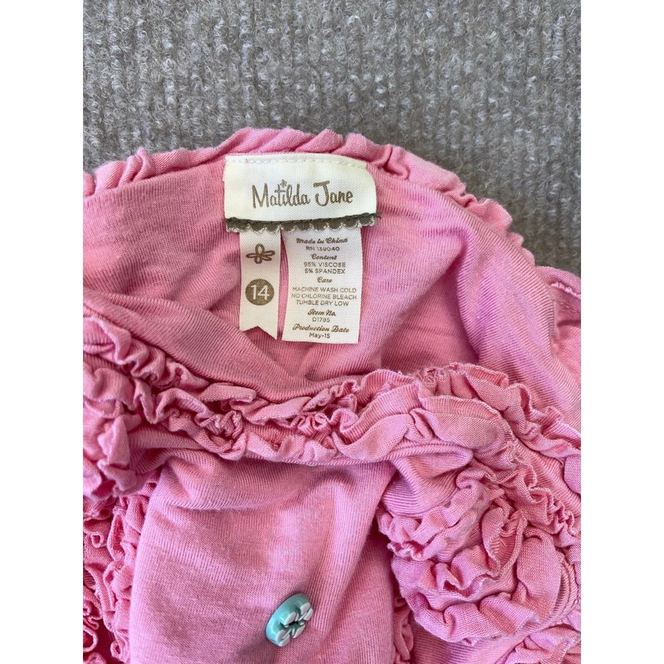 Matilda Jane Pink Ruffle Dress Kids Size 14 - Image 4 of 4