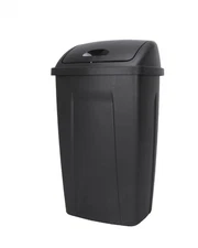 Mainstays Kitchen Trash Can, 13 Gallon Plastic Garbage Bin with Swing Top Lid, B