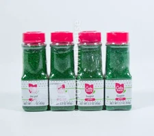 4 Cake Mate GREEN Sugar 2.2 ounces Cake Dessert Decorating Topping Bulk