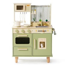 ROBUD Green Bud Kitchen Wooden Pretend Play Kitchen Set for Toddlers Gifts