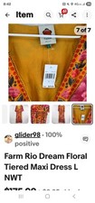 Farm Rio Dream Floral Tiered Maxi Dress L NWT