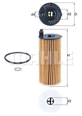MAHLE OX 813/2D Filtro olio Cartuccia filtro - Immagine 2
