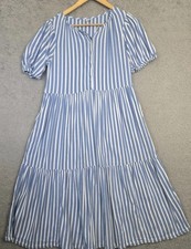 Gap Dress Medium Puff Sleeve Tiered Beach Midi Maxi Travel Cottagecore Prairie