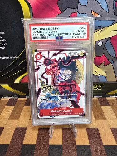 Monkey D. Luffy RARE 3RD ANNIVERSARY PROMO ALT ART ST01-012 ONE PIECE TCG PSA10