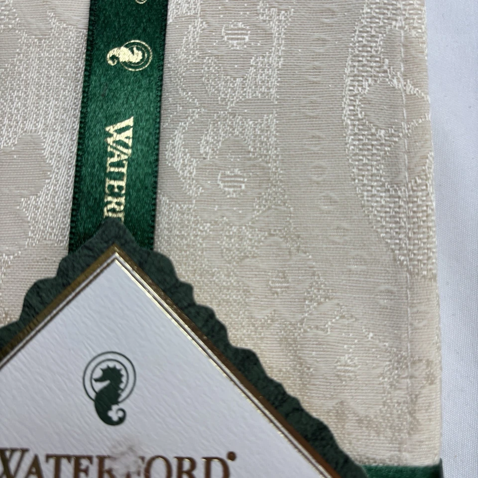 NOS Waterford Linens (2) Sets of 4 Dinner Napkins 20” Belvedere Damask Ivory - Image 3 of 4