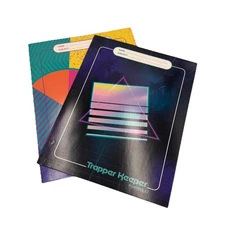 Mead Trapper Keeper Portfolio Folders Lot of 2 Retro Graphics Abstract Designs