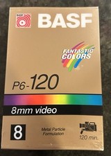 BASF P6-120 8mm Recordable Video Cassette - 120min Capacity - Brand New Sealed