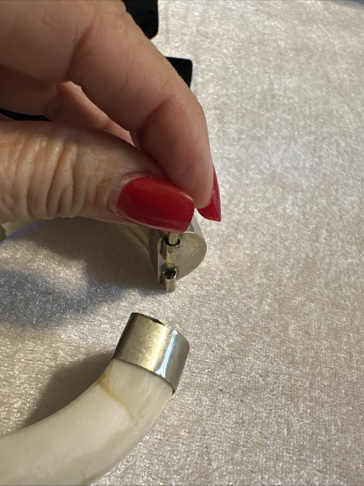 Bone Bangle With Large Ruby Stone - image 23