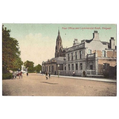 DINGWALL Post Office & Commercial Bank, Postkarte von Valentine unbenutzt