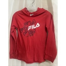 Fila Red Black Hoodie Boys Size Med 10 Plus Black Shorts YL Black White Logo