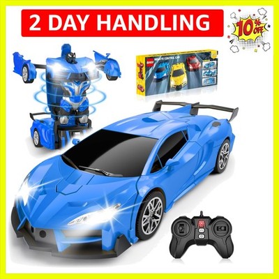 Transform Remote Control Car, RC Cars for Boys Age 3-5 6-8, One-Button Transf...