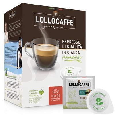 Lollo Coffee Pods DEK Blend ESE Paper Filter 44 MM Compostable Decaffeinated