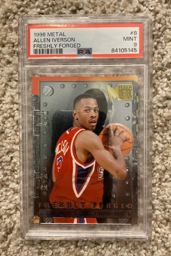 1996 Fleer Metal - Allen Iverson - Freshly Forged #8 - Rookie RC - PSA 9 - HOF