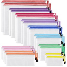 EOOUT 20pcs Mesh Zipper Pouch, Waterproof Zipper Bags, 8 Sizes Plastic Travel...