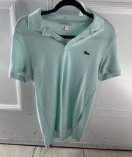 Lacoste Slim Fit Cotton Polo Shirt Light Blue Men's S Short Sleeve Crocodile