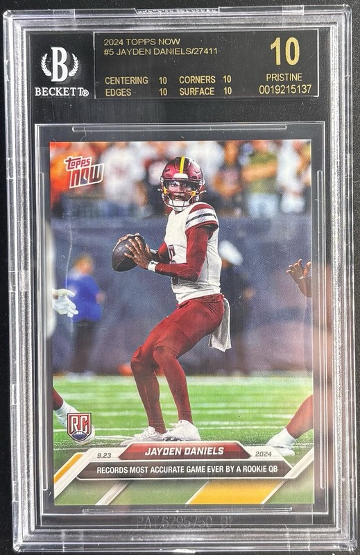 2024 Topps Now Jayden Daniels RC Rookie #5 /27411 BGS BLACK LABEL 10 Pristine