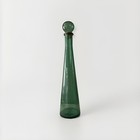 Green Glass Decorative Decanter with Stopper 17” Tall — photo 1