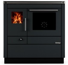 Ember Küchenherd A1-80 Grau 5,2 kW Küchenhexe Holzherd Holzherd Küchenofen