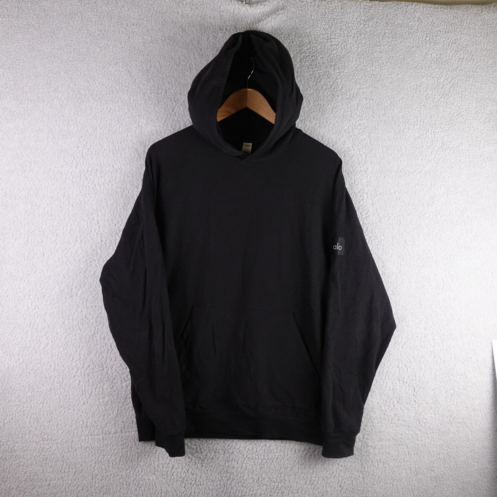 Alo Yoga Renown Heavyweight Hoodie Black Mens Small Oversized Sweatshirt