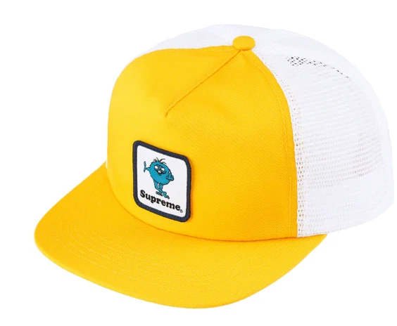 Chapeau camionneur snapback jaune dos maille 5 panneaux Supreme Camacho FW23